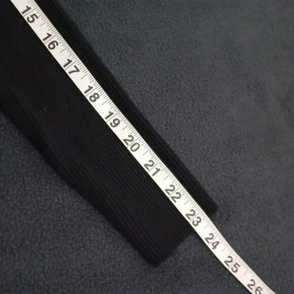 Top With Rhinestone Fringe Hem Black Ribbed Long-Sleeve Womens - Picture 7 of 9